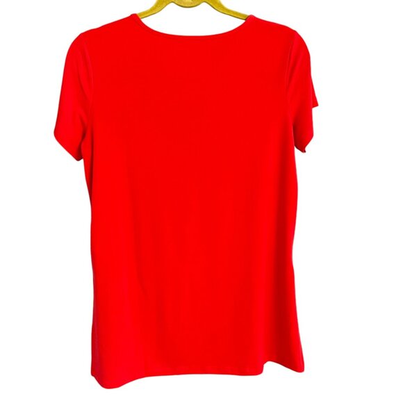 Susan Graver QVC Red Short Sleeve Top US SP Modern Essentials T-Shirt - Picture 3 of 4